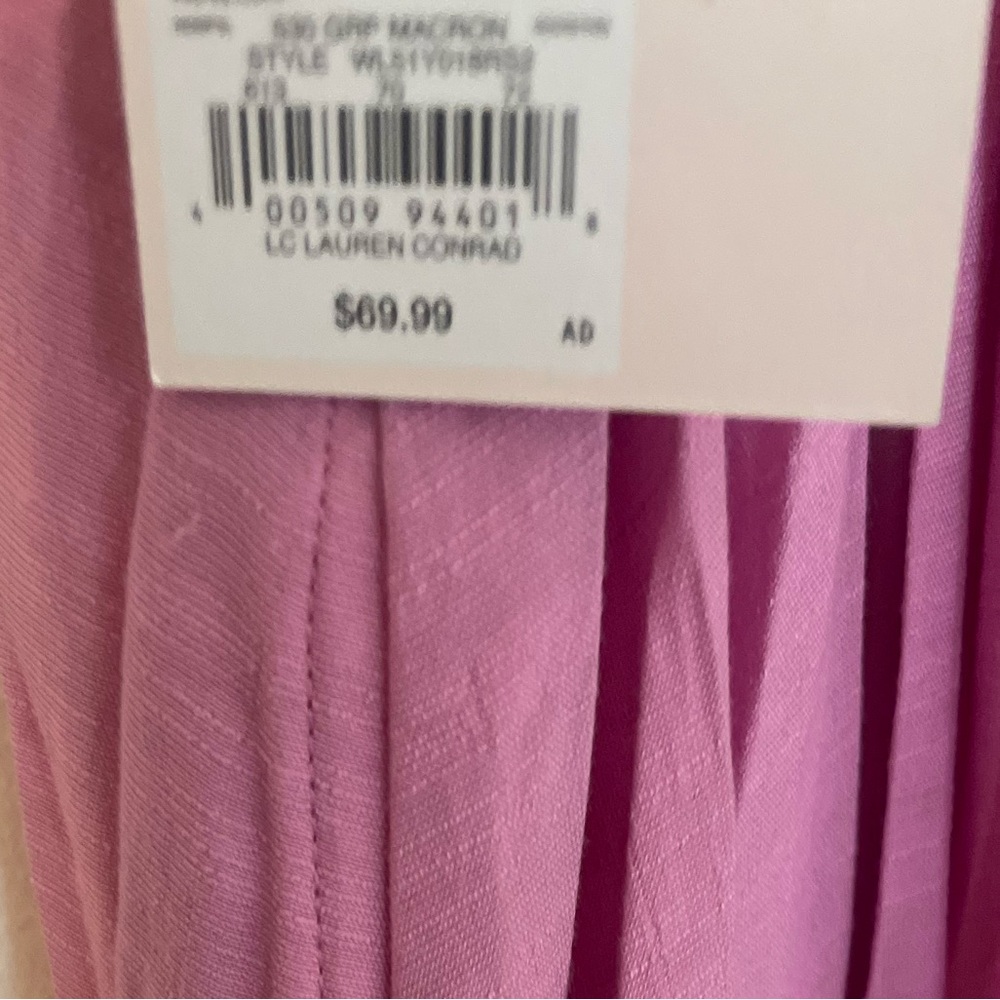 NEW…LC Lauren Conrad Square Neck Pleaded Bodice Midi Dress - Picture 4 of 5